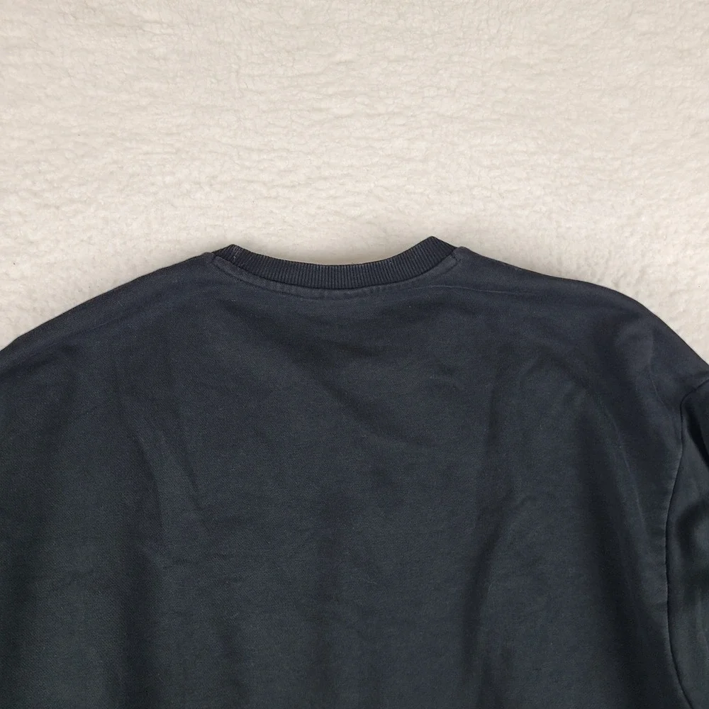 Adidas Sweater‎ Mens Large Black Crewneck Side Pocket Sweatshirt